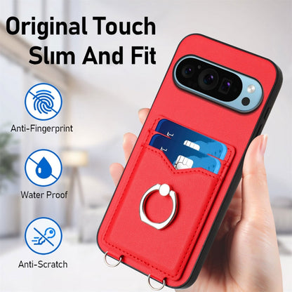 For Google Pixel 9 Pro XL R20 Ring Card Holder Phone Case(Red) - Google Cases by PMC Jewellery | Online Shopping South Africa | PMC Jewellery | Buy Now Pay Later Mobicred