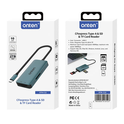 Onten C12 3 in 1 USB-C / Type-C to CFepress Type-A & SD & TF Card Reader(Pine Green) - Card Reader by Onten | Online Shopping South Africa | PMC Jewellery | Buy Now Pay Later Mobicred