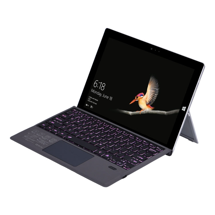 1089DC-FR French Backlit Magnetic Bluetooth 3.0 Keyboard for Microsoft Surface Pro 7 / 6 / 2017 / 4 / 3(Grey) - Others Keyboard by PMC Jewellery | Online Shopping South Africa | PMC Jewellery | Buy Now Pay Later Mobicred