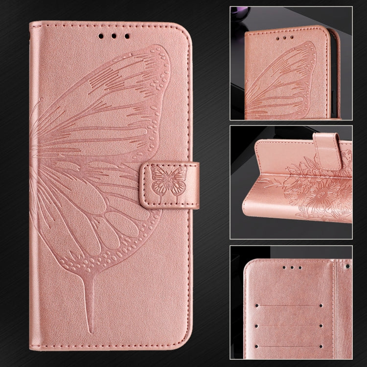 For Blackview A53 Embossed Butterfly Leather Phone Case(Rose Gold) - More Brand by PMC Jewellery | Online Shopping South Africa | PMC Jewellery | Buy Now Pay Later Mobicred
