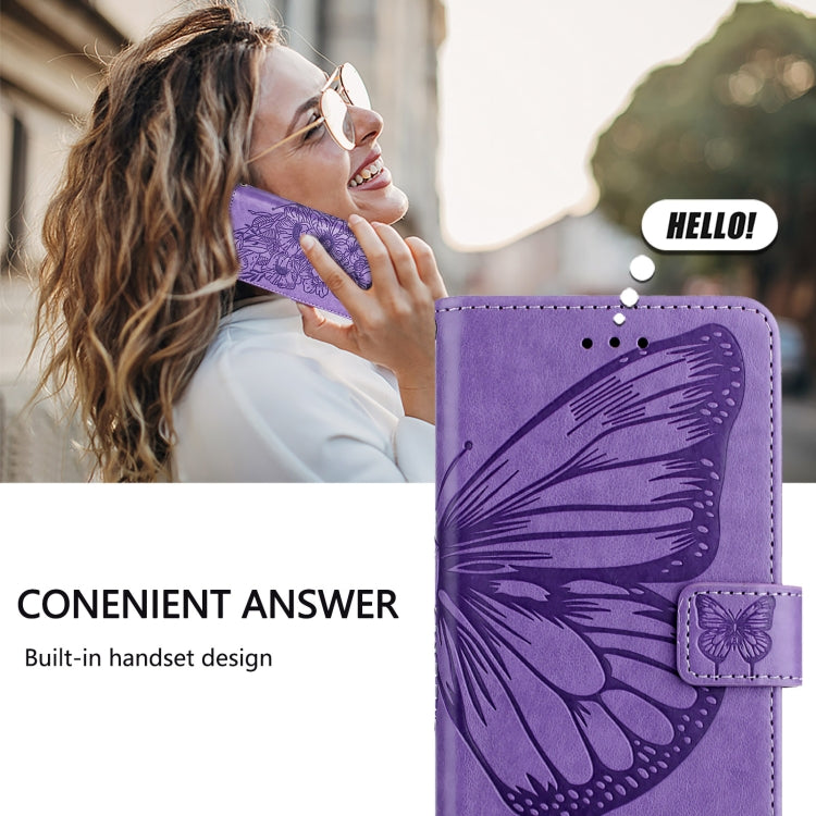 For Blackview Shark 8 Embossed Butterfly Leather Phone Case(Purple) - More Brand by PMC TechLife | Online Shopping South Africa | PMC TechLife | Buy Now Pay Later Mobicred