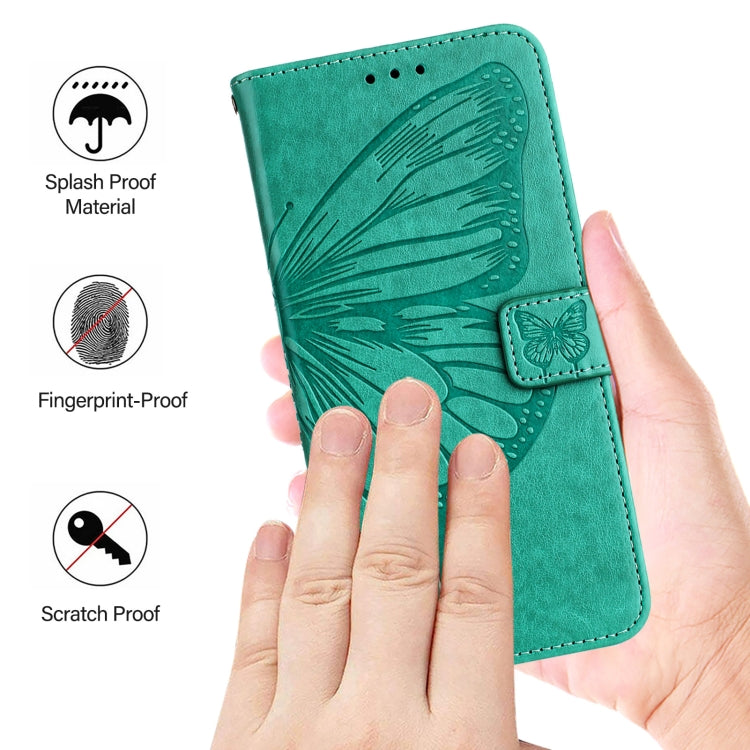 For Blackview Shark 8 Embossed Butterfly Leather Phone Case(Green) - More Brand by PMC Jewellery | Online Shopping South Africa | PMC Jewellery | Buy Now Pay Later Mobicred