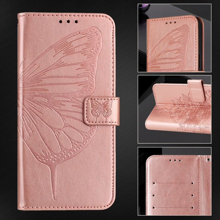 For Blackview Color 8 Embossed Butterfly Leather Phone Case(Rose Gold) - More Brand by PMC TechLife | Online Shopping South Africa | PMC TechLife | Buy Now Pay Later Mobicred