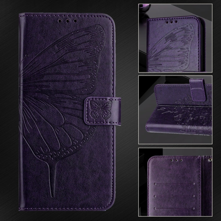For Ulefone Note 14 Embossed Butterfly Leather Phone Case(Dark Purple) - Ulefone Cases by PMC Jewellery | Online Shopping South Africa | PMC Jewellery | Buy Now Pay Later Mobicred