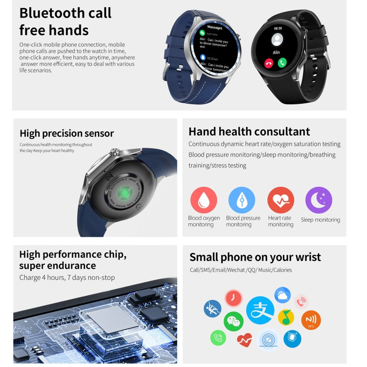 HD Watch X 1.43 inch IP68 BT5.3 Sport Smart Watch, Support Bluetooth Call / Sleep / Blood Oxygen / Heart Rate / Blood Pressure Health Monitor(Black Leather + Black Silicone Strap) - Smart Watches by PMC Jewellery | Online Shopping South Africa | PMC Jewellery | Buy Now Pay Later Mobicred