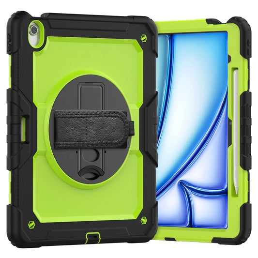For iPad Air 13 2024 Silicone Hybrid PC Tablet Case with Shoulder Strap(Yellow Green + Black) - iPad Air 13 2024 Cases by PMC Jewellery | Online Shopping South Africa | PMC Jewellery | Buy Now Pay Later Mobicred