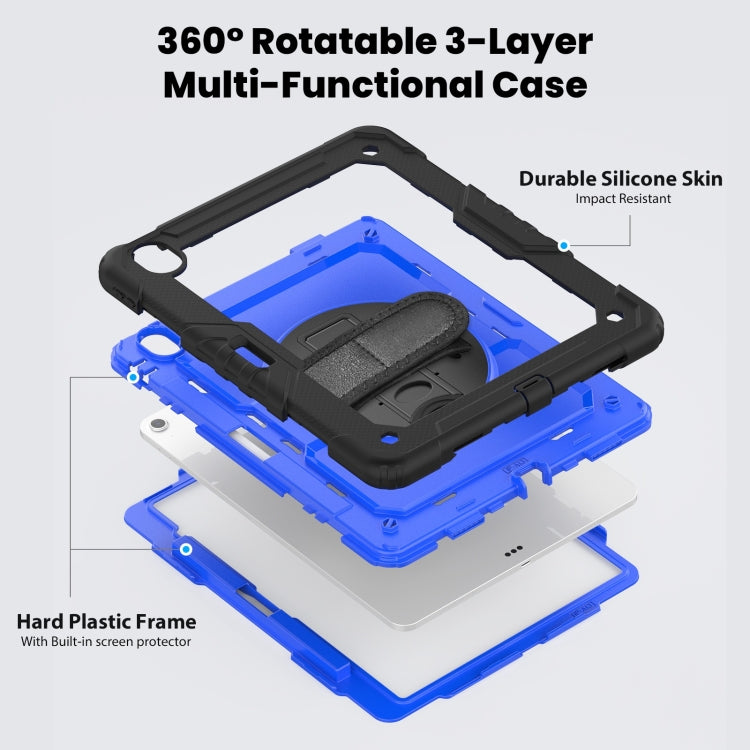 For iPad Air 13 2025 / 2024 Silicone Hybrid PC Tablet Case with Shoulder Strap(Dark Blue + Black) - iPad Air 13 2025 / 2024 Cases by PMC TechLife | Online Shopping South Africa | PMC TechLife | Buy Now Pay Later Mobicred