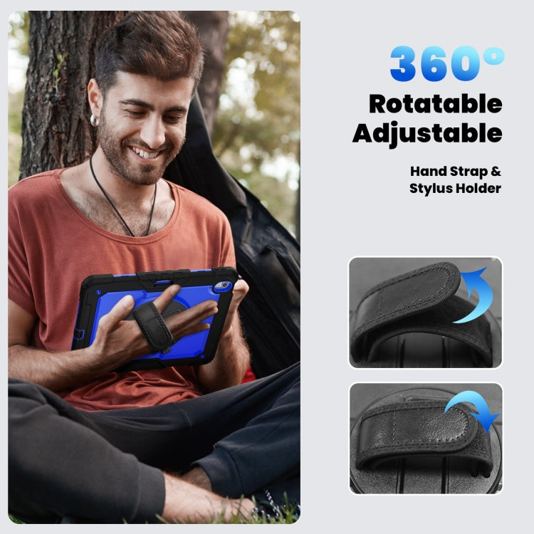 For iPad Air 13 2025 / 2024 Silicone Hybrid PC Tablet Case with Shoulder Strap(Dark Blue + Black) - iPad Air 13 2025 / 2024 Cases by PMC TechLife | Online Shopping South Africa | PMC TechLife | Buy Now Pay Later Mobicred