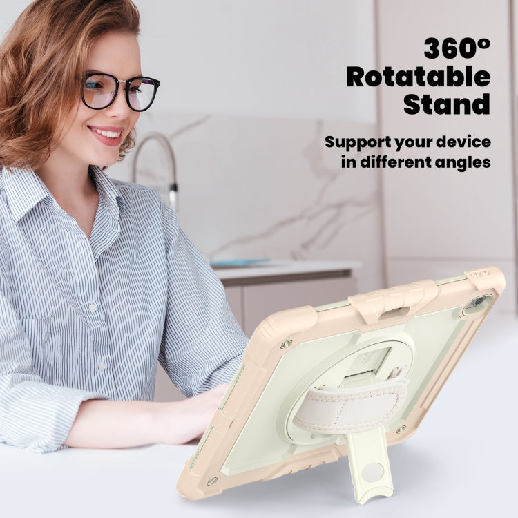 For iPad Air 13 2024 Silicone Hybrid PC Tablet Case with Shoulder Strap(Beige + Rose Gold) - iPad Air 13 2024 Cases by PMC TechLife | Online Shopping South Africa | PMC TechLife | Buy Now Pay Later Mobicred