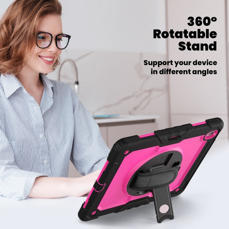 For iPad Air 13 2024 Silicone Hybrid PC Tablet Case with Shoulder Strap(Rose Red + Black) - iPad Air 13 2024 Cases by PMC TechLife | Online Shopping South Africa | PMC TechLife | Buy Now Pay Later Mobicred