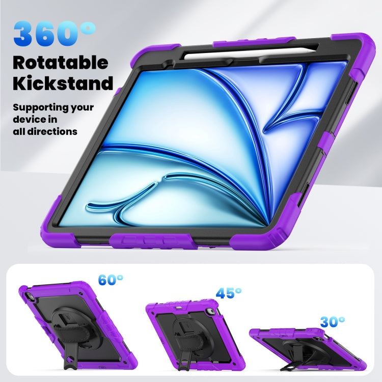 For iPad Air 13 2025 / 2024 Silicone Hybrid PC Tablet Case with Shoulder Strap(Purple) - iPad Air 13 2025 / 2024 Cases by PMC TechLife | Online Shopping South Africa | PMC TechLife | Buy Now Pay Later Mobicred