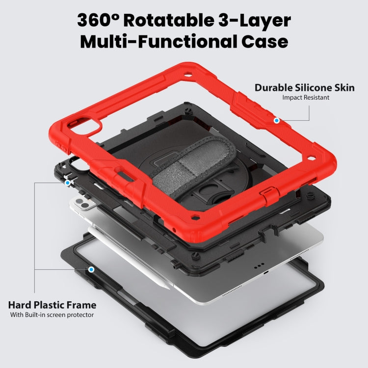 For iPad Pro 13 2024 Silicone Hybrid PC Tablet Case with Shoulder Strap(Red) - iPad Pro 13 2024 Cases by PMC TechLife | Online Shopping South Africa | PMC TechLife | Buy Now Pay Later Mobicred