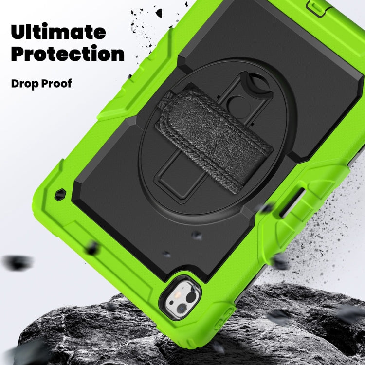 For iPad Pro 13 2024 Silicone Hybrid PC Tablet Case with Shoulder Strap(Black + Yellow Green) - iPad Pro 13 2024 Cases by PMC TechLife | Online Shopping South Africa | PMC TechLife | Buy Now Pay Later Mobicred