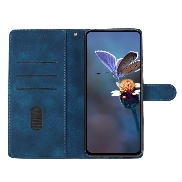 For iPhone 16e Cherry Blossom Butterfly Skin Feel Embossed PU Phone Case(Blue) - iPhone 16e Cases by PMC TechLife | Online Shopping South Africa | PMC TechLife | Buy Now Pay Later Mobicred