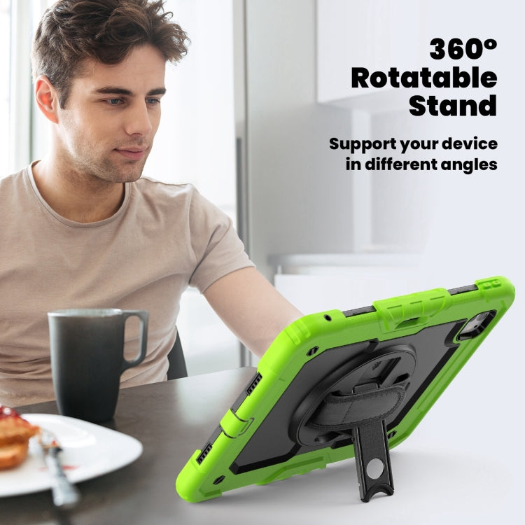 For iPad Pro 11 2024 Silicone Hybrid PC Tablet Case with Shoulder Strap(Black + Yellow Green) - iPad Pro 11 2024 Cases by PMC TechLife | Online Shopping South Africa | PMC TechLife | Buy Now Pay Later Mobicred