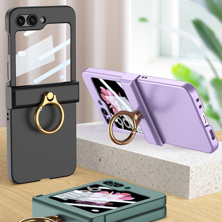 For Samsung Galaxy Z Flip6 / Flip7 FE GKK Integrated Ultra-thin Hinge Full Coverage Phone Case with Ring(Blue) - free shipping - PMC Jewellery - Order now!