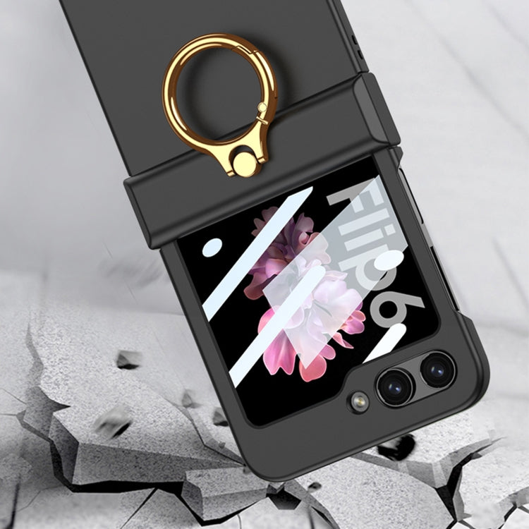 For Samsung Galaxy Z Flip6 / Flip7 FE GKK Integrated Ultra-thin Hinge Full Coverage Phone Case with Ring(Blue) - free shipping - PMC Jewellery - Order now!