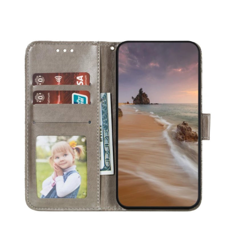 For Google Pixel 9 Lace Flower Embossing Flip Leather Phone Case(Grey) - Google Cases by PMC TechLife | Online Shopping South Africa | PMC TechLife | Buy Now Pay Later Mobicred