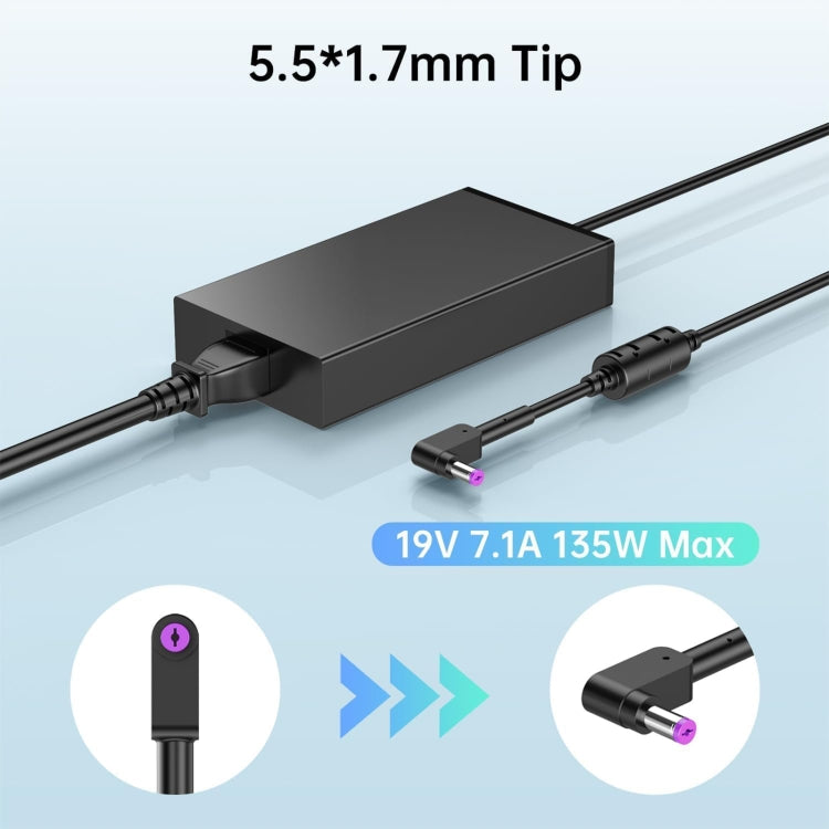 135W 19V 7.1A Laptop Notebook Power Adapter For Acer 5.5 x 1.7mm, Plug:UK Plug - For Acer by PMC Jewellery | Online Shopping South Africa | PMC Jewellery | Buy Now Pay Later Mobicred