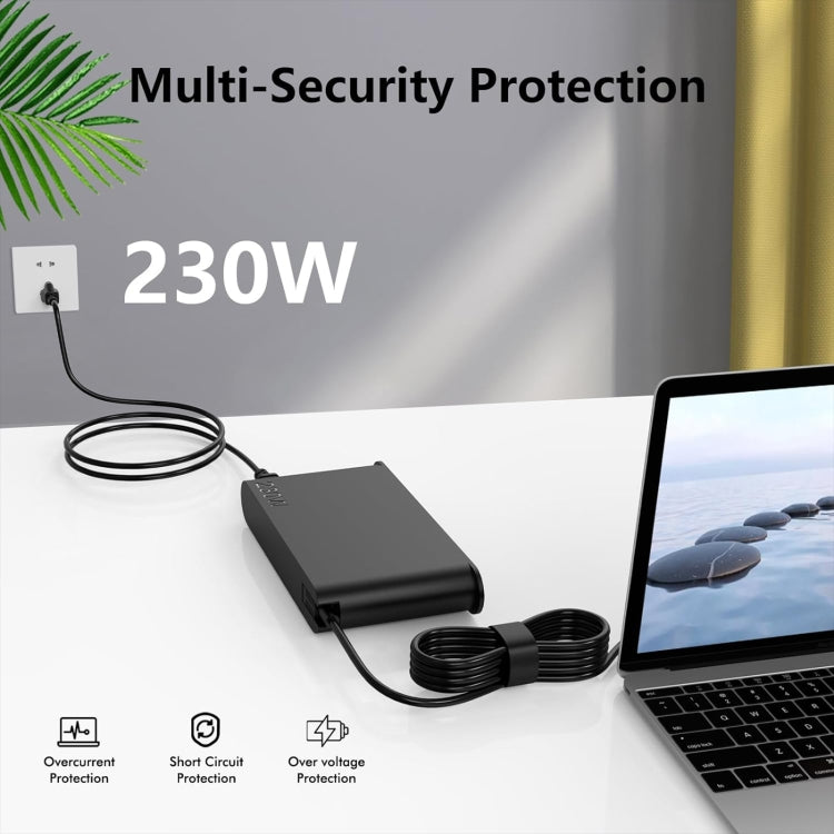 230W 20V 11.5A Laptop Notebook Power Adapter For Lenovo Big Square USB, Plug:US Plug - For Lenovo by PMC Jewellery | Online Shopping South Africa | PMC Jewellery | Buy Now Pay Later Mobicred