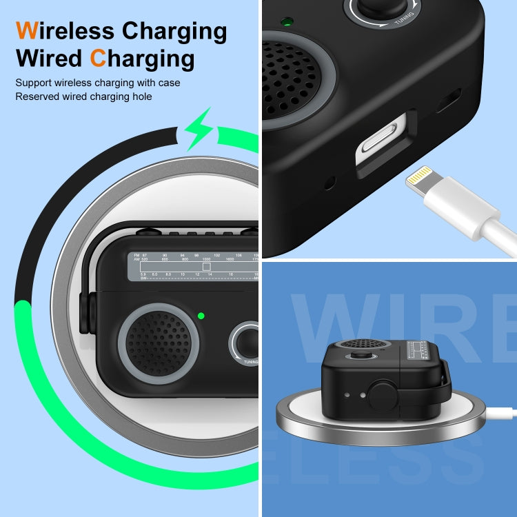 For AirPods 2 / 1 Radio Style Wireless Bluetooth Earphones Shockproof Protective Case(Yellow) - For AirPods 1/2 by PMC Jewellery | Online Shopping South Africa | PMC Jewellery | Buy Now Pay Later Mobicred