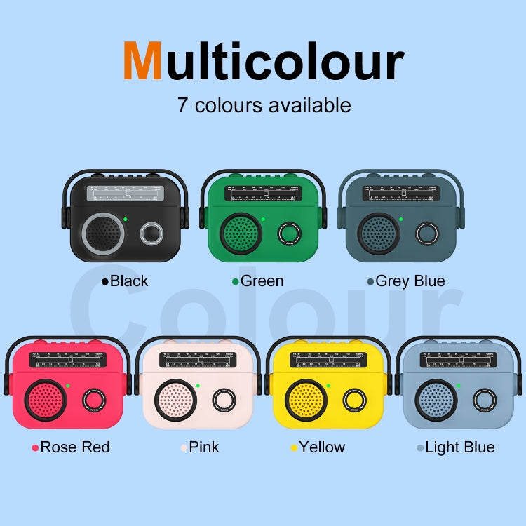 For AirPods Pro 2 Radio Style Wireless Bluetooth Earphones Shockproof Protective Case(Yellow) - For AirPods Pro 2 by PMC Jewellery | Online Shopping South Africa | PMC Jewellery | Buy Now Pay Later Mobicred