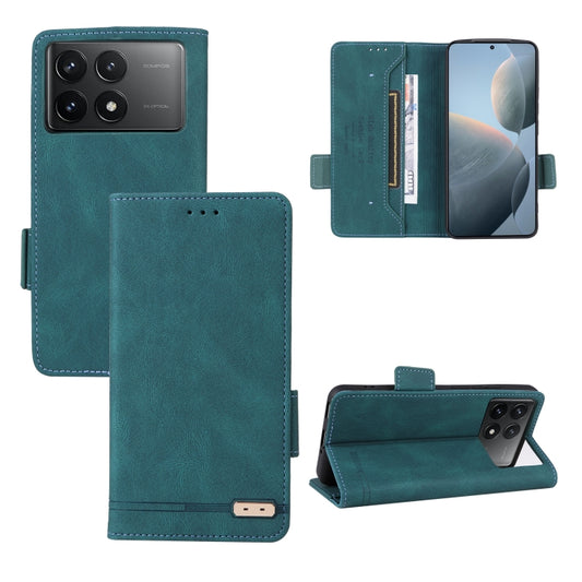 For Redmi K70 / K70 Pro Magnetic Clasp Leather Phone Case(Green) - Xiaomi Cases by PMC Jewellery | Online Shopping South Africa | PMC Jewellery | Buy Now Pay Later Mobicred