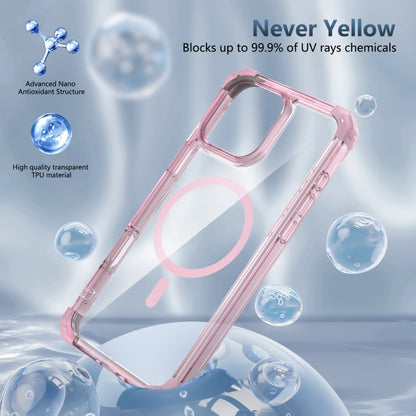 For iPhone 16 Pro Max Transparent MagSafe Magnetic Phone Case(Pink) - iPhone 16 Pro Max Cases by PMC Jewellery | Online Shopping South Africa | PMC Jewellery | Buy Now Pay Later Mobicred