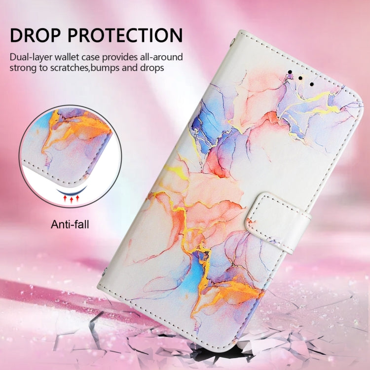 For Blackview A52 PT003 Marble Pattern Flip Leather Phone Case(Galaxy Marble White) - More Brand by PMC TechLife | Online Shopping South Africa | PMC TechLife | Buy Now Pay Later Mobicred