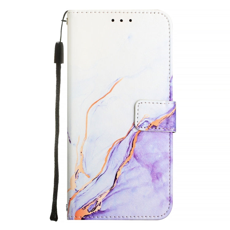 For Blackview A52 PT003 Marble Pattern Flip Leather Phone Case(White Purple) - More Brand by PMC TechLife | Online Shopping South Africa | PMC TechLife | Buy Now Pay Later Mobicred