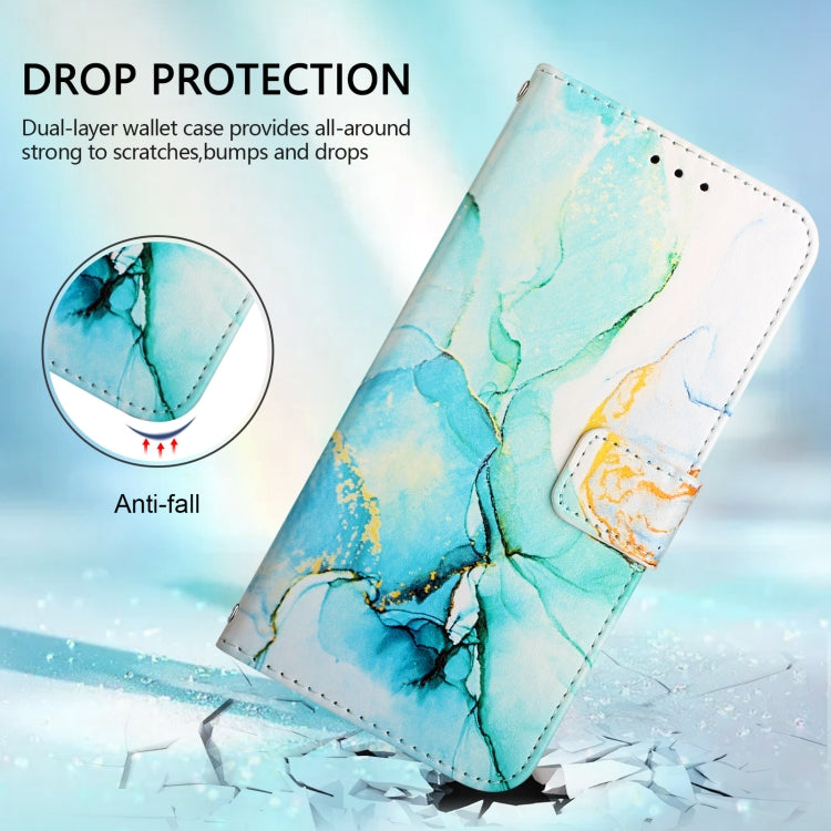 For Blackview A52 PT003 Marble Pattern Flip Leather Phone Case(Green) - More Brand by PMC TechLife | Online Shopping South Africa | PMC TechLife | Buy Now Pay Later Mobicred