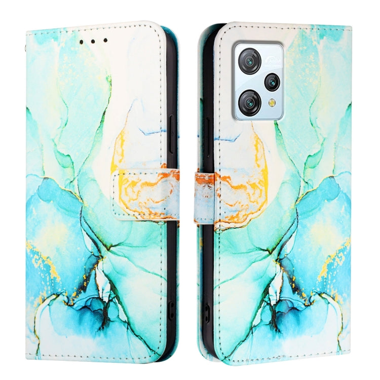 For Blackview A53 PT003 Marble Pattern Flip Leather Phone Case(Green) - More Brand by PMC TechLife | Online Shopping South Africa | PMC TechLife | Buy Now Pay Later Mobicred
