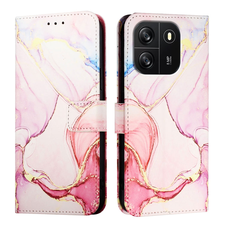 For Blackview Wave 6C PT003 Marble Pattern Flip Leather Phone Case(Rose Gold) - More Brand by PMC Jewellery | Online Shopping South Africa | PMC Jewellery | Buy Now Pay Later Mobicred