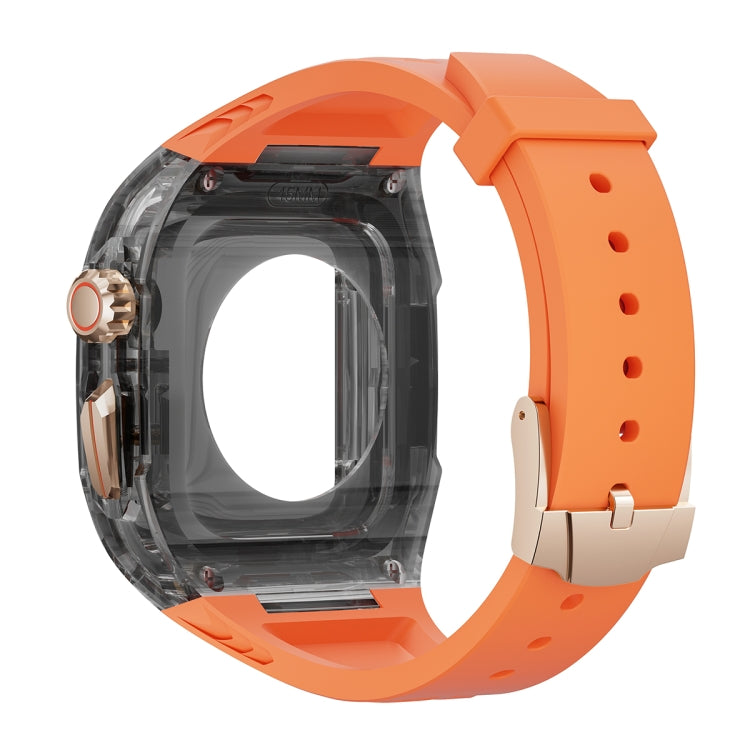 For Apple Watch Series 9 45mm Modified PC Hybrid TPU Watch Case Band(Orange Clear Black) - Watch Cases by PMc TechLife | Online Shopping South Africa | PMc TechLife | Buy Now Pay Later Mobicred