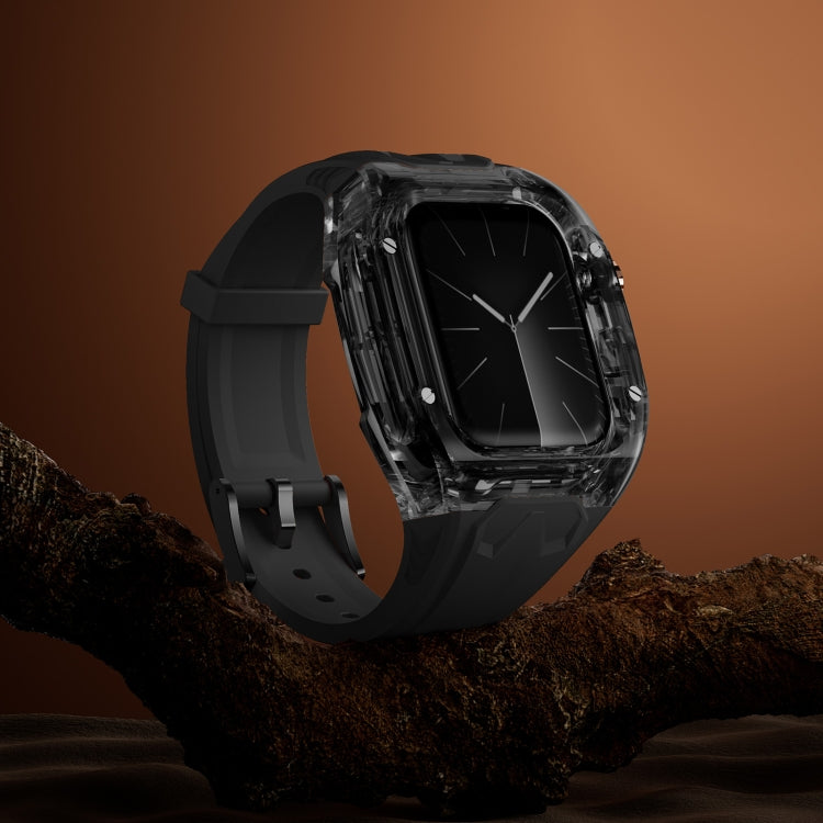 For Apple Watch SE 44mm Modified PC Hybrid TPU Watch Case Band(Black Clear Black) - free shipping - PMc TechLife - Order now!