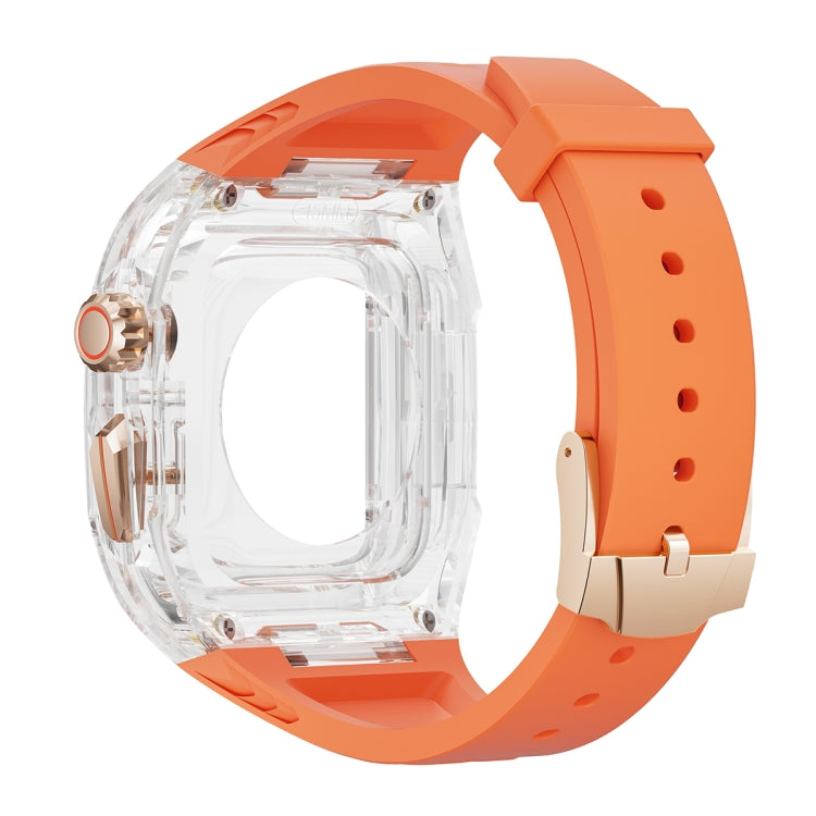 For Apple Watch SE 44mm Modified PC Hybrid TPU Watch Case Band(Orange Transparent) - free shipping - PMc TechLife - Order now!