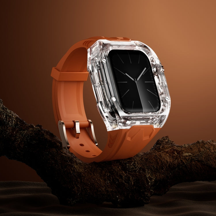 For Apple Watch SE 44mm Modified PC Hybrid TPU Watch Case Band(Orange Transparent) - free shipping - PMc TechLife - Order now!