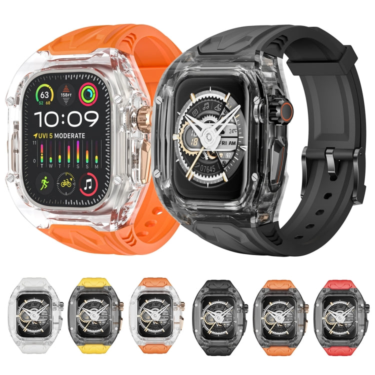 For Apple Watch Ultra 2 49mm Modified PC Hybrid TPU Watch Case Band(Orange Clear Black) - Watch Bands by PMC Jewellery | Online Shopping South Africa | PMC Jewellery | Buy Now Pay Later Mobicred