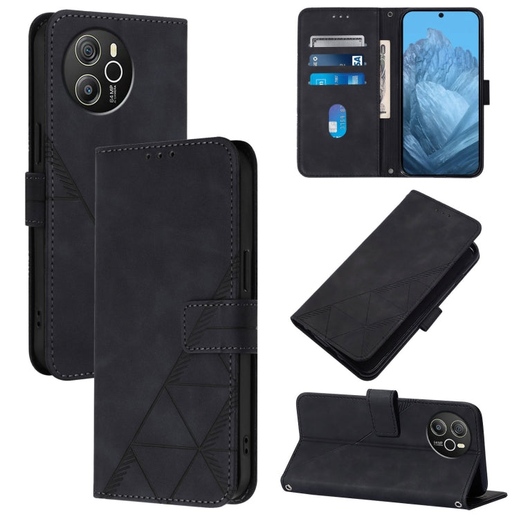 For Blackview Shark 8 Crossbody 3D Embossed Flip Leather Phone Case(Black) - More Brand by PMC TechLife | Online Shopping South Africa | PMC TechLife | Buy Now Pay Later Mobicred
