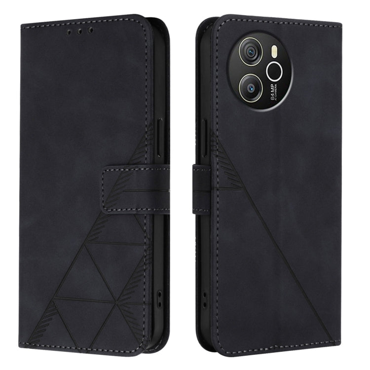 For Blackview Shark 8 Crossbody 3D Embossed Flip Leather Phone Case(Black) - More Brand by PMC Jewellery | Online Shopping South Africa | PMC Jewellery | Buy Now Pay Later Mobicred