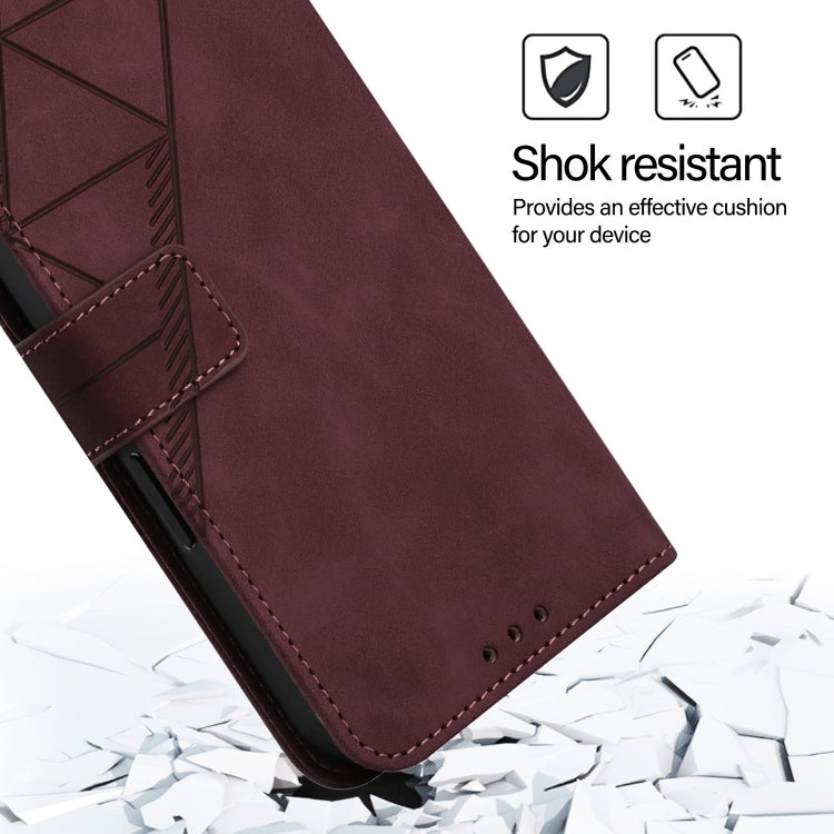 For Blackview Wave 6C Crossbody 3D Embossed Flip Leather Phone Case(Wine Red) - More Brand by PMC TechLife | Online Shopping South Africa | PMC TechLife | Buy Now Pay Later Mobicred