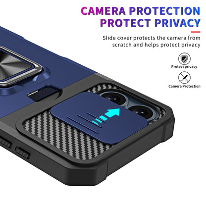 For iPhone 16 Plus Camera Shield Card Slot PC+TPU Phone Case(Black) - iPhone 16 Plus Cases by PMC Jewellery | Online Shopping South Africa | PMC Jewellery | Buy Now Pay Later Mobicred