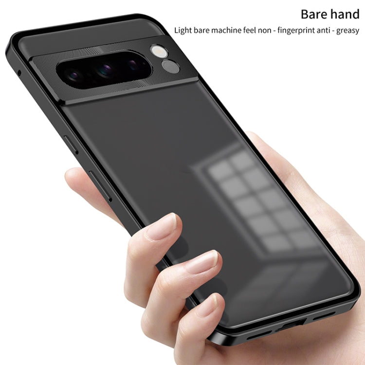 For Google Pixel 8 Pro Snap Buckle Metal Frame Frosted Phone Case(Black) - free shipping - PMC TechLife - Order now!