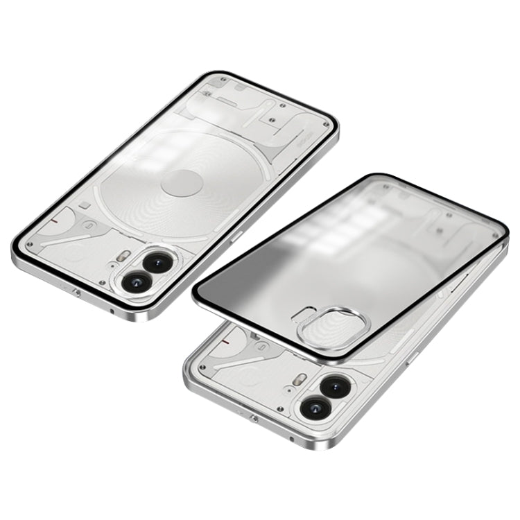 For Nothing Phone 2 Snap Buckle Metal Frame Frosted Phone Case(Silver) - More Brand by PMC TechLife | Online Shopping South Africa | PMC TechLife | Buy Now Pay Later Mobicred