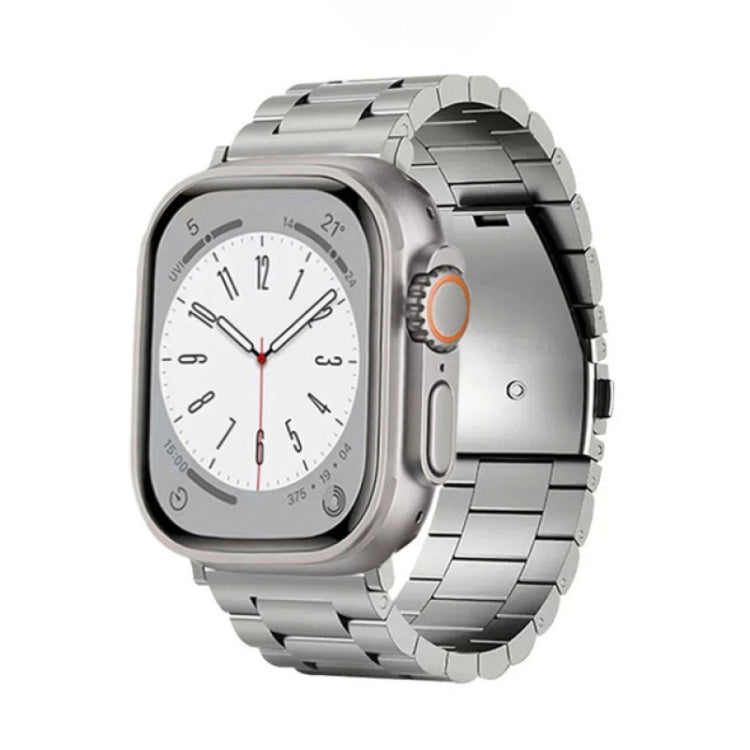 For Apple Watch SE 40mm 3-Bead Flat Buckle Titanium Alloy Watch Band(Silver) - free shipping - PMC TechLife - Order now!