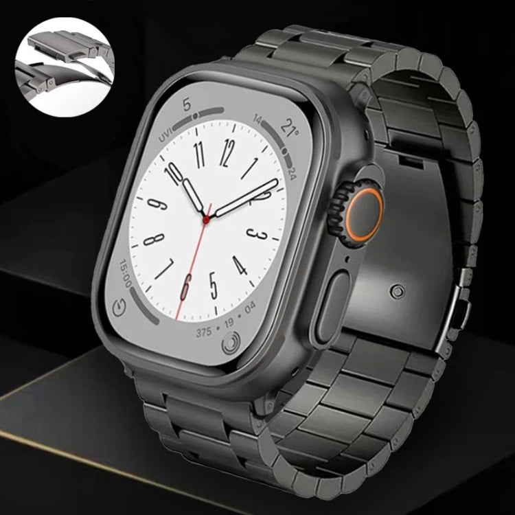 For Apple Watch Series 9 41mm 3-Bead Flat Buckle Titanium Alloy Watch Band(Silver) - free shipping - PMC TechLife - Order now!