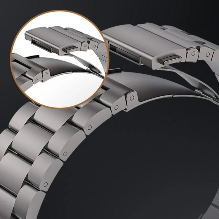 For Apple Watch Series 8 41mm 3-Bead Flat Buckle Titanium Alloy Watch Band(Silver) - free shipping - PMC TechLife - Order now!