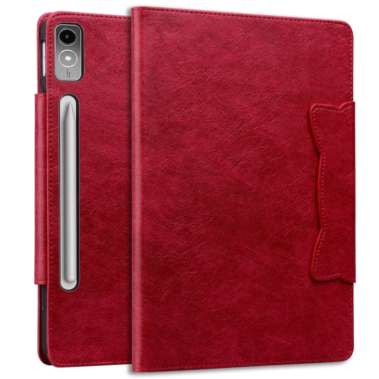 For Lenovo Tab P12 Cat Buckle Leather Tablet Case(Red) - Lenovo by PMC TechLife | Online Shopping South Africa | PMC TechLife | Buy Now Pay Later Mobicred