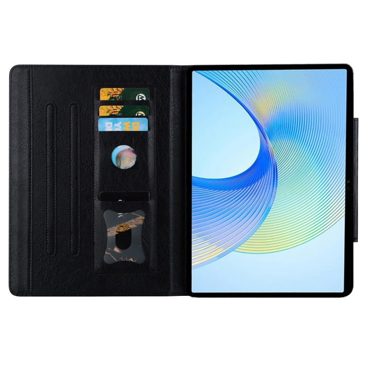 For Lenovo Xiaoxin Pad M11 2024 Cat Buckle Leather Tablet Case(Black) - Lenovo by PMC Jewellery | Online Shopping South Africa | PMC Jewellery | Buy Now Pay Later Mobicred