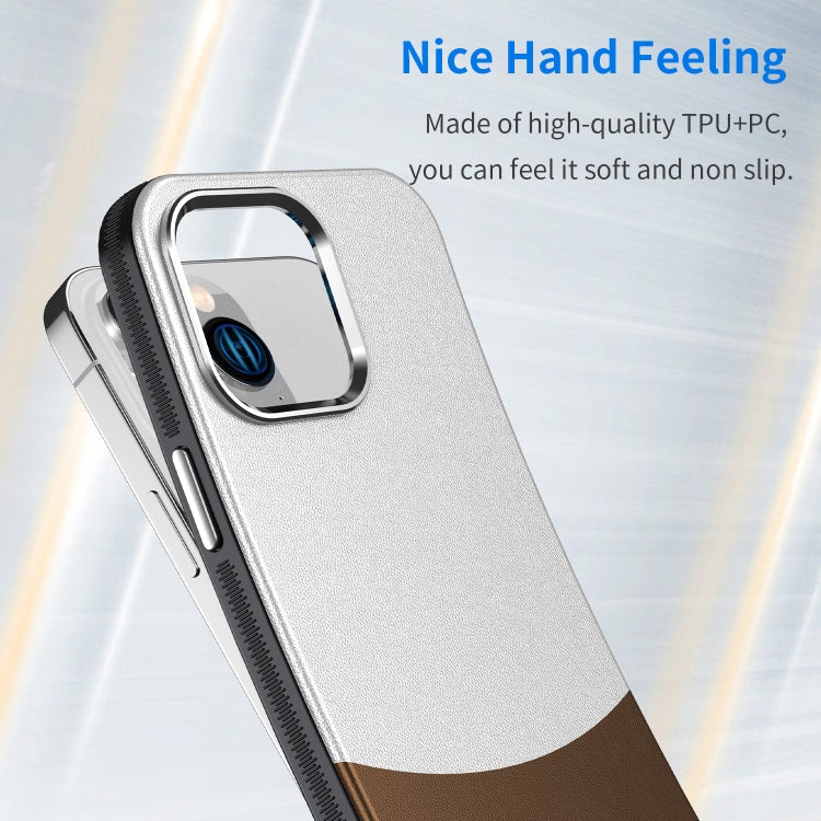For iPhone 16 Leather Texture MagSafe Magnetic TPU + PC Phone Case(Brown) - iPhone 16 Cases by PMC TechLife | Online Shopping South Africa | PMC TechLife | Buy Now Pay Later Mobicred